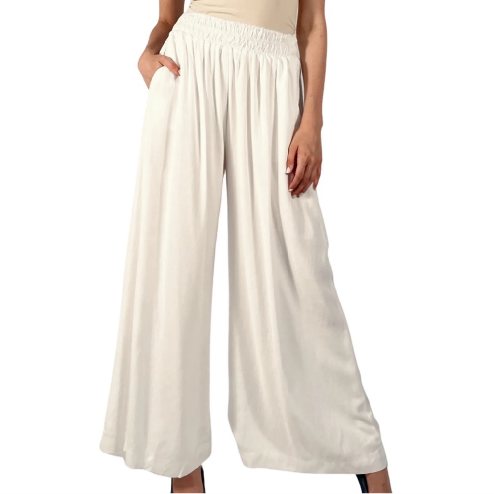 Pookie & Sebastian Women’s Navy Blue Flowy Pants